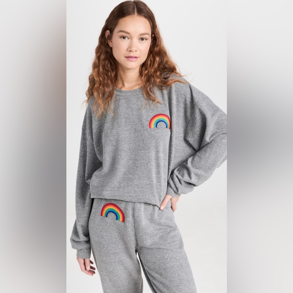 Aviator Nation Embroidered Rainbow Crew